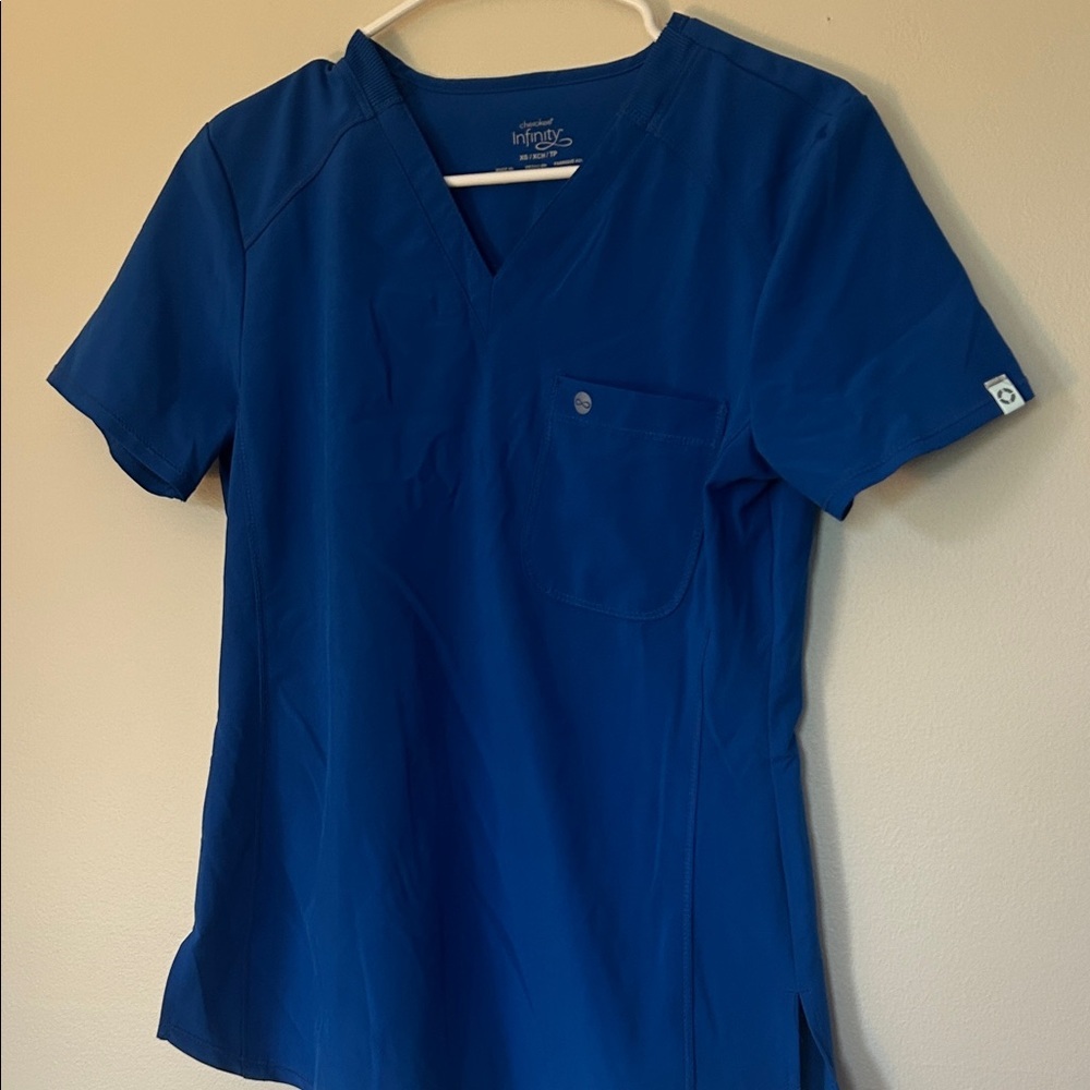 Indigo Blue Short Sleeve Women's scrub Top